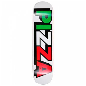 Pizza Skateboards Tri Logo Deck White